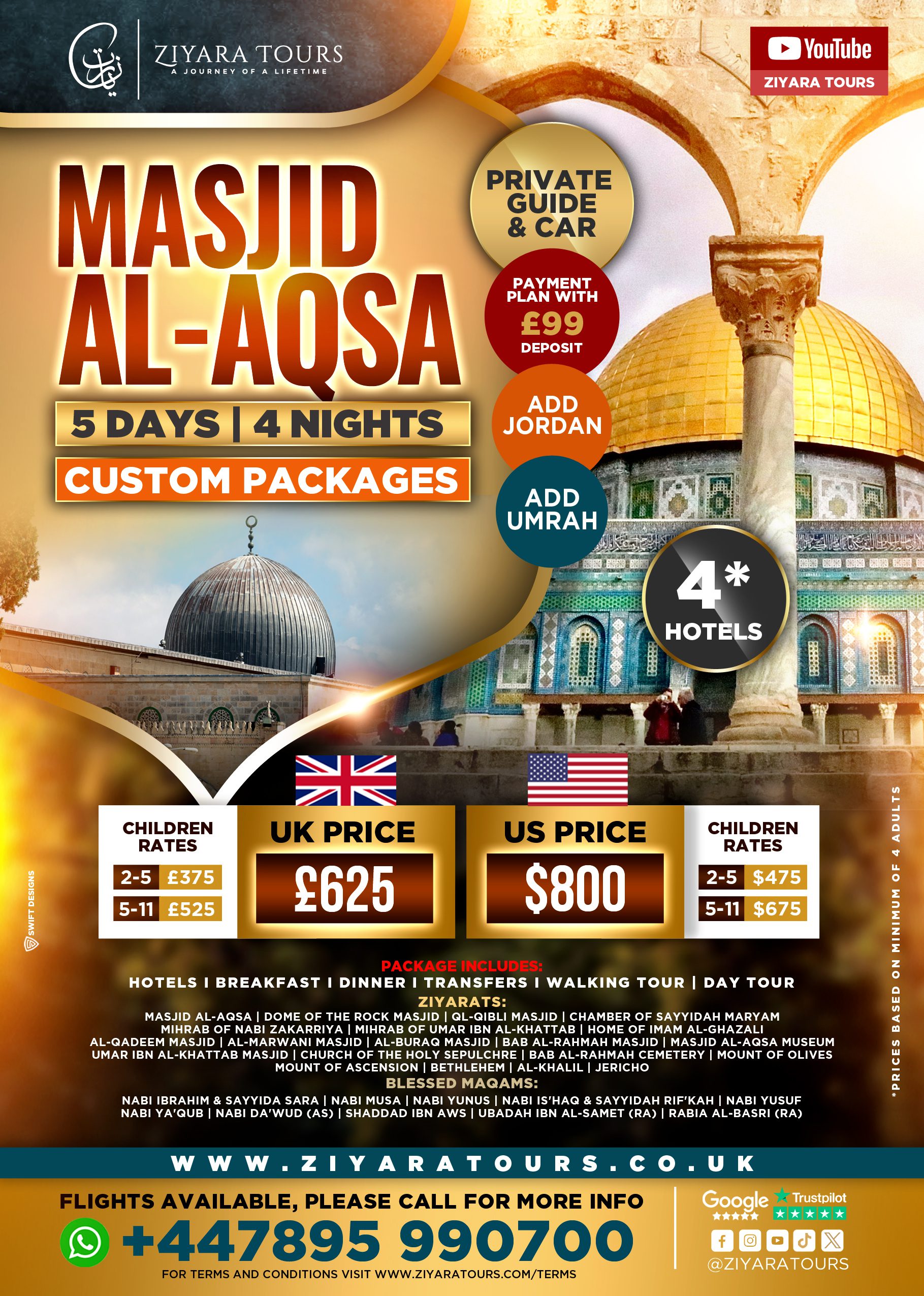 Masjid Al Aqsa, Custom Package