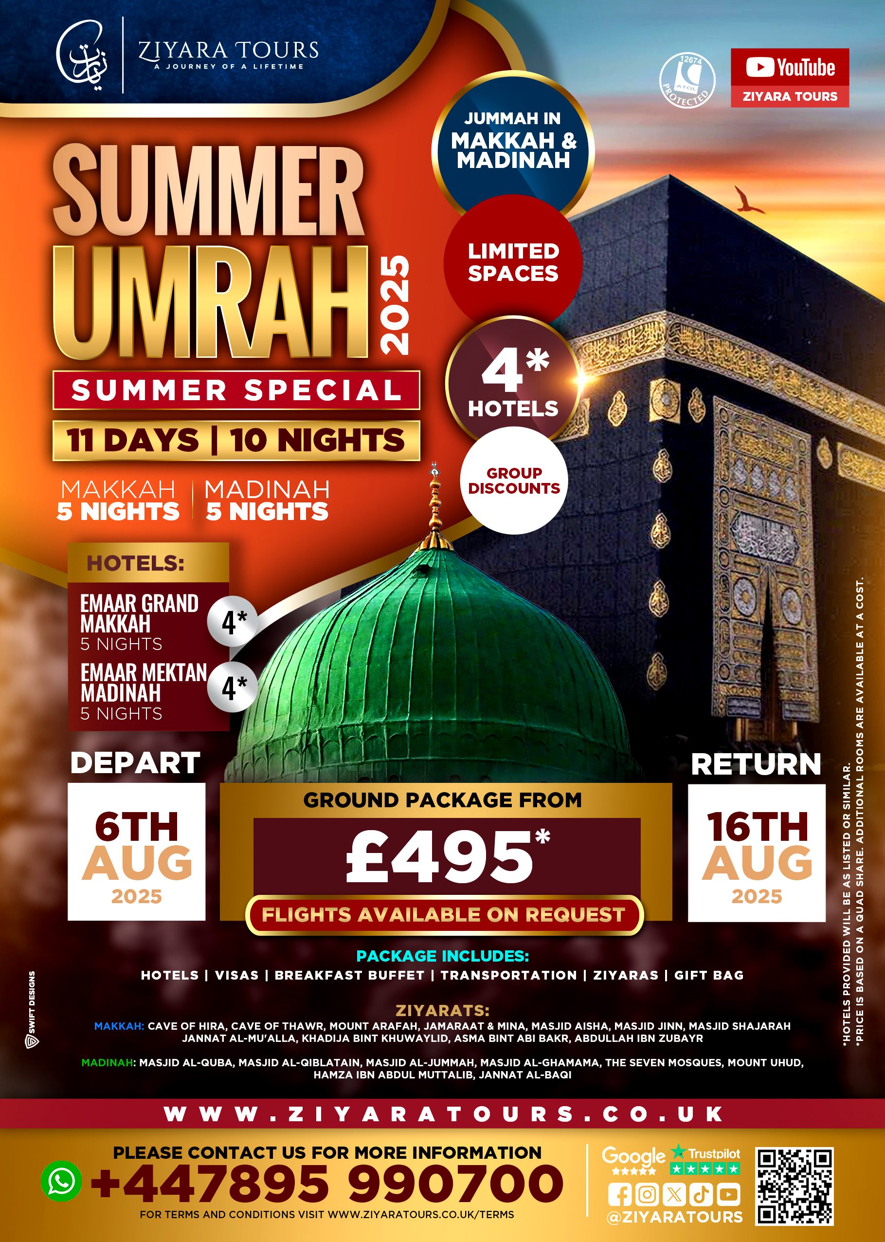 Umrah Tour, August (Summer Holidays)