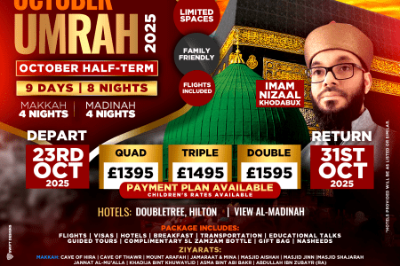 Umrah Package, Oct Tour (Half-Term) 2025